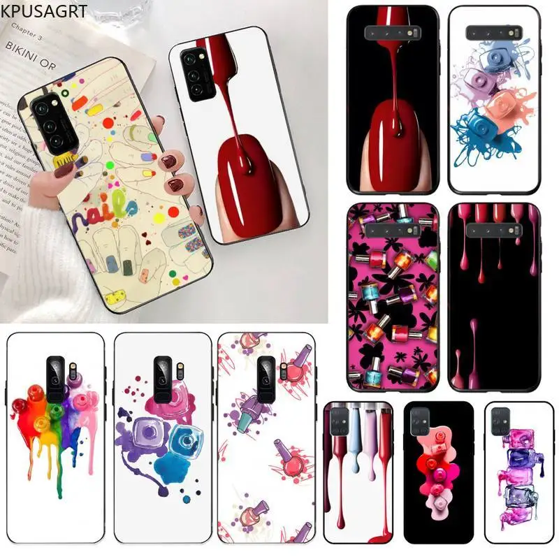 

Art Multicolored Nail Polish Bottle Phone Case for Samsung S20 plus Ultra S6 S7 edge S8 S9 plus S10 5G lite 2020