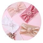 Бархатный тюрбан, повязка на голову для детей, гибкие эластичные повязки для волос с бантом, очень мягкие повязки на голову, аксессуары для волос для маленьких девочек