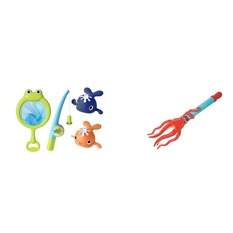 

Magnetic Fishing Games Wind-Up Swimming Whales Tub Toy With Children Whooter Water Toy Funny Octopus Water Blaster