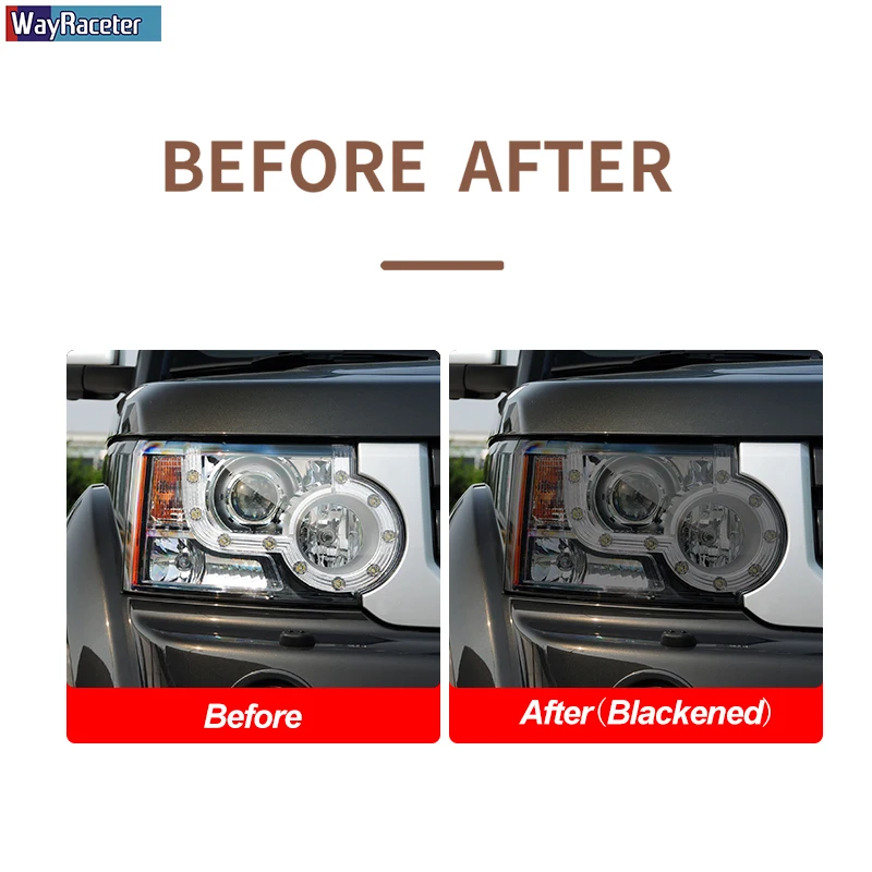 

Car Headlight Protective Film Front Light Transparent Smoked Black TPU Sticker For Land Rover Discovery 4 2009-2016 Accessories