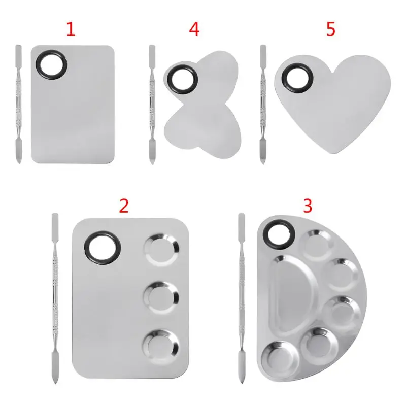 Палетка из нержавеющей стали лоток для смешивания лопатка набор дизайна ногтей