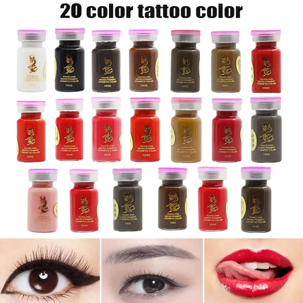 Semi Permanent Makeup Eyebrow Ink Lips Eye Line Tattoo Color Micro Blade Pigment Tatto Pigment Inks Set For Body Tattoo Art Kit