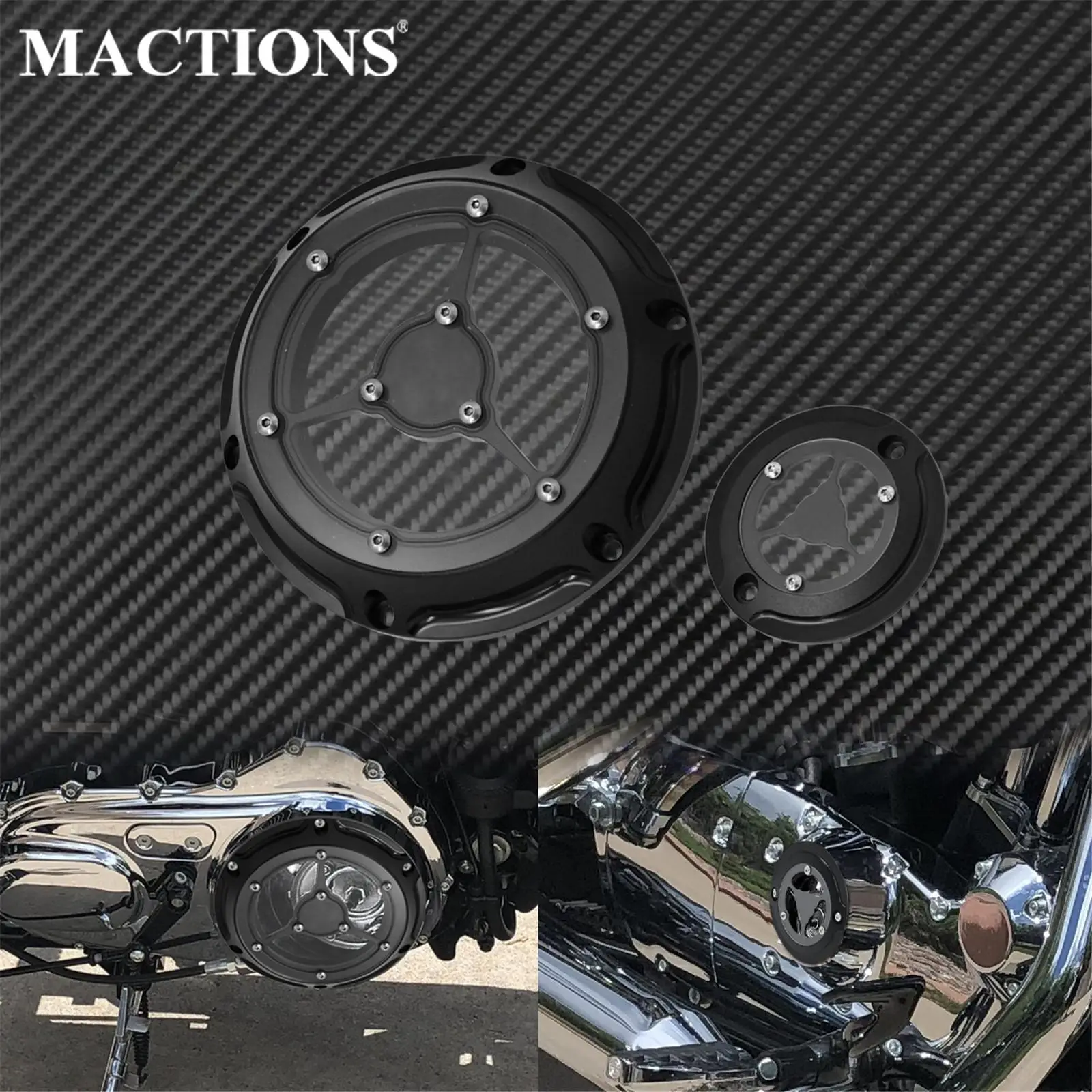 Мотоцикл 6 отверстий Дерби таймер сцепления чехол с ЧПУ алюминий черный для Harley