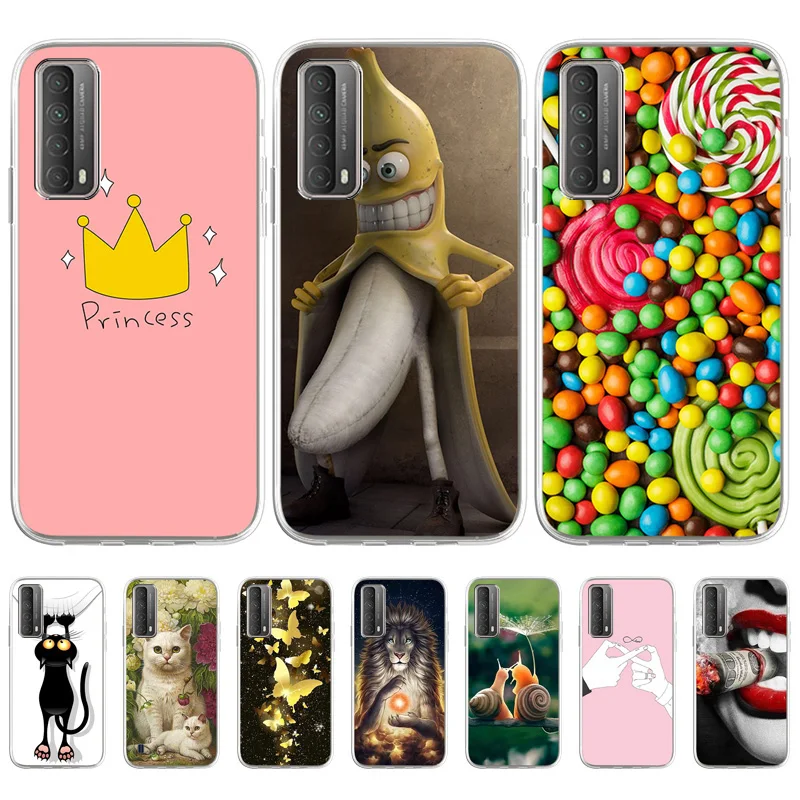 

Silicone Soft TPU Phone Case For Huawei P Smart 2021 Case Cat Fundas P smart 2021 PPA-AL20 Rabbit Animal Shell Bumper Capa