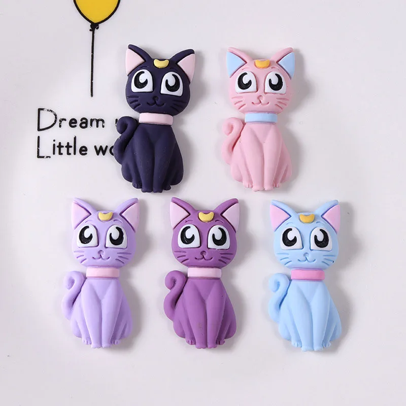 

10Pcs 19*39MM Cartoon Resin Cat Animal Pendant Charms For DIY Making Necklace Keychain Earrings Jewelry Accessories Wholesale