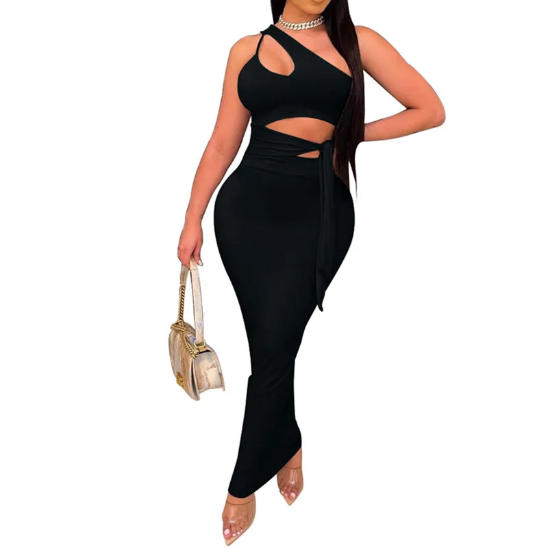 2022 сексуальный комплект из двух предметов бандажный укороченный топ с открытым