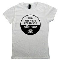 answers in the silence womens t shirt meditation gift her mum