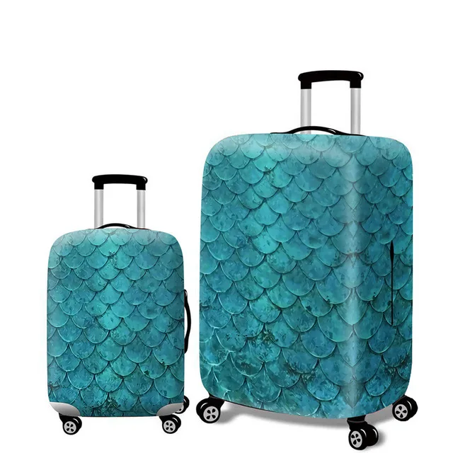 Fish scale RUPUTIN толстый 3D дорожный костюм чехол защитный чехол на чемодан чехол Эластичный Чемодан пылезащитный чехол для 18~ 32 пароль коробка чехлы - Цвет: Fish scale