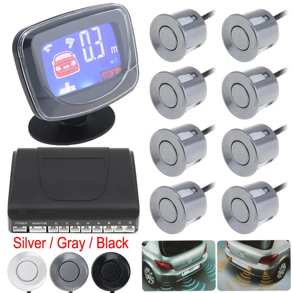 Парктроник с двойным процессором водонепроницаемая камера заднего вида 8