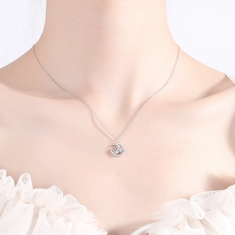 BOSCEN циркониевое 925 пробы серебряное ожерелье с подвеской для женщин девочек