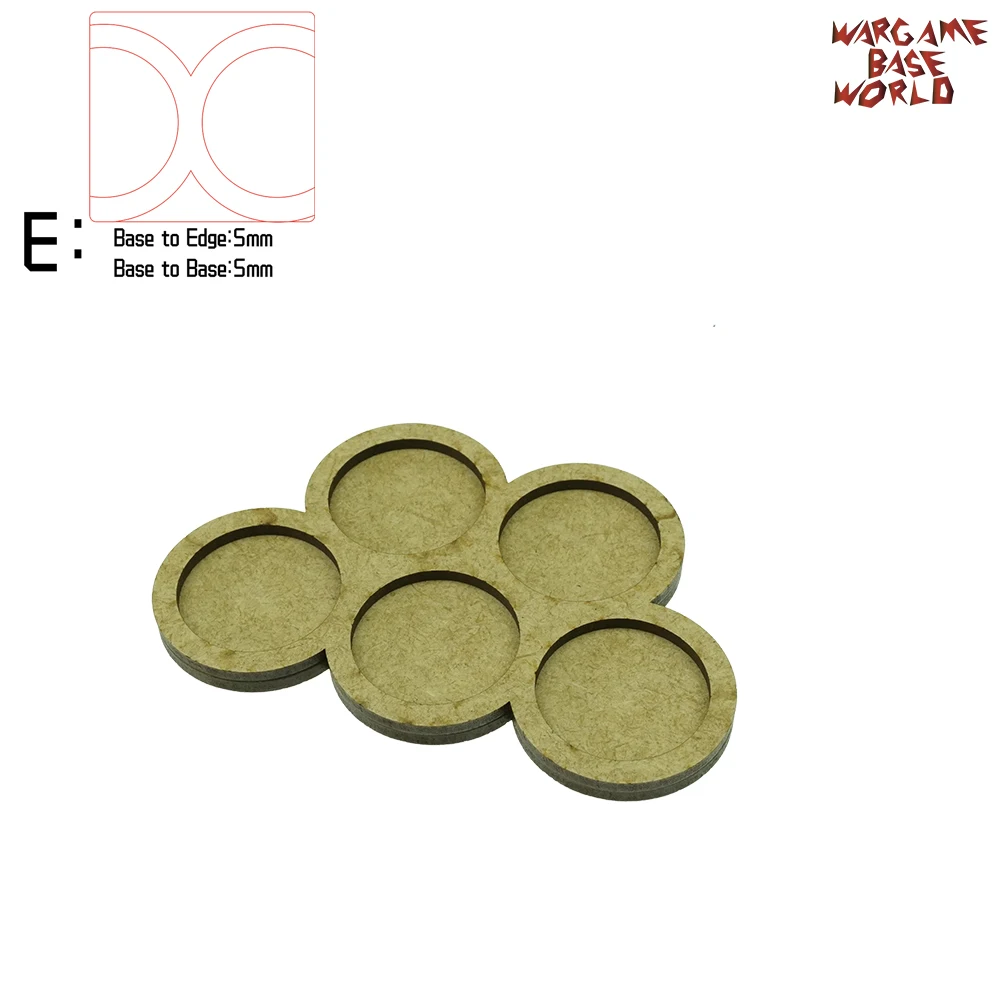 Wargame Base World-Movement Tray-5 круглых 32 мм-MDF в форме переключателя - Цвет: edge5basestobases5mm