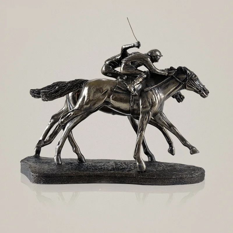 Классическая скульптура лошади из смолы и меди ручной работы | Дом сад