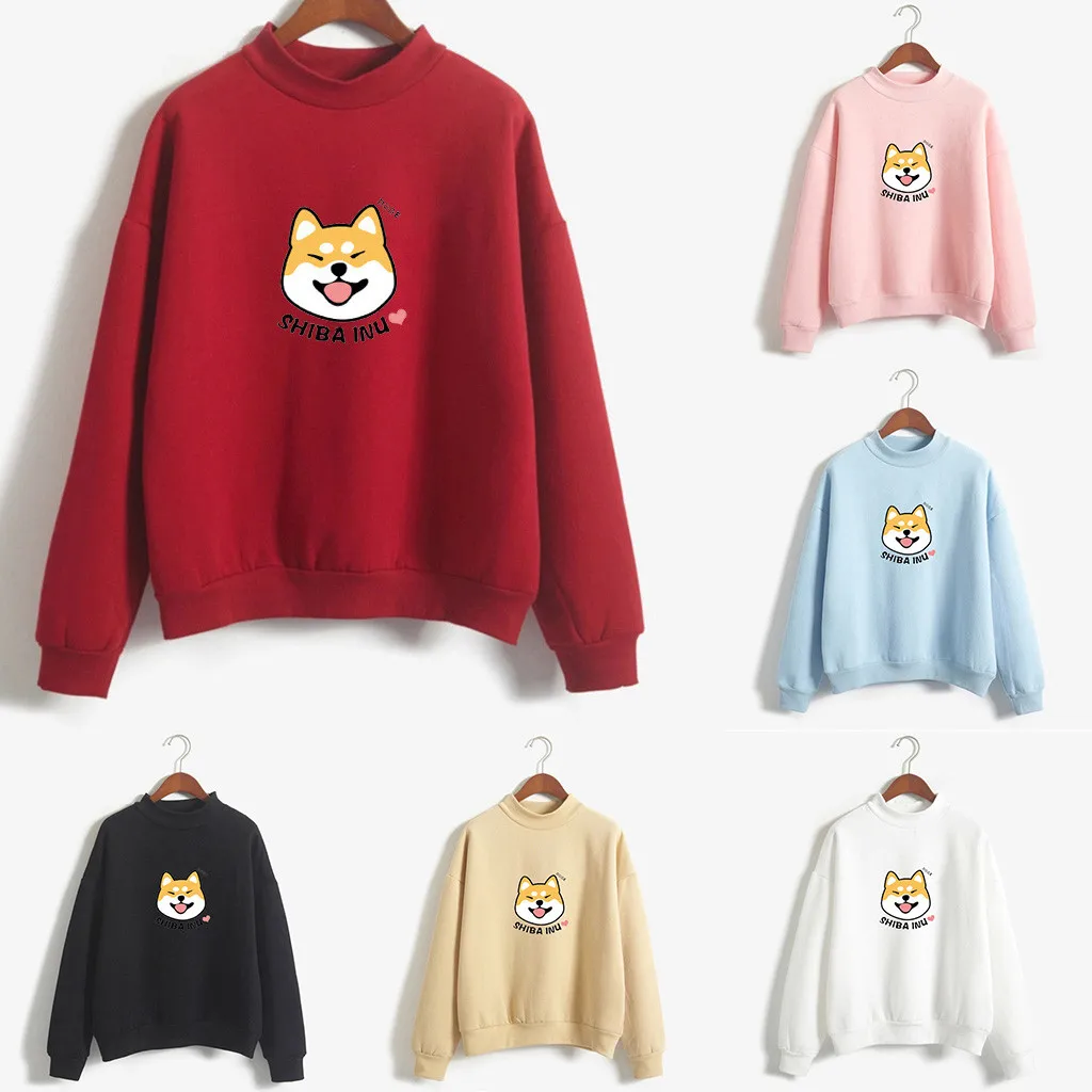 2019 модная женская теплая толстовка с милым котиком и буквенным узором круглым