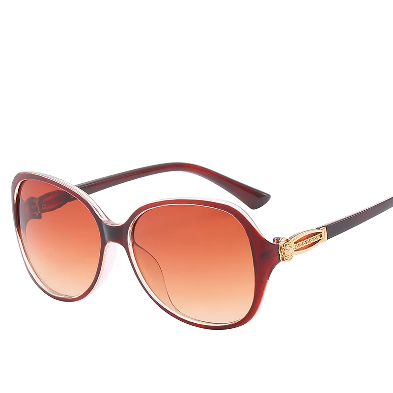 Модные круглые солнцезащитные очки в большой оправе с цветочным украшением