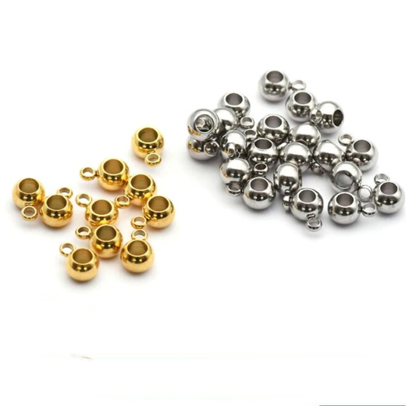 

20pcs Charms Stainless Steel Bail Big Hole Bead Clip Clasp Pendant Clasps Hooks Loose Spacer Beads For Jewelry Making Supplies