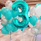 1 шт 32 дюйма Зеленые Синие воздушные шары из фольги в виде цифр Новые Фигурки надувные шары детский душ День рождения Свадебные украшения вечерние принадлежности