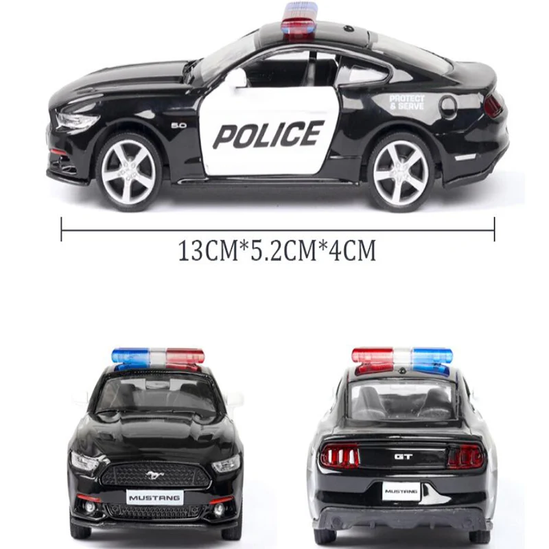 Масштаб 1:36 литой игрушечный автомобиль из сплава американский полицейский Mustang