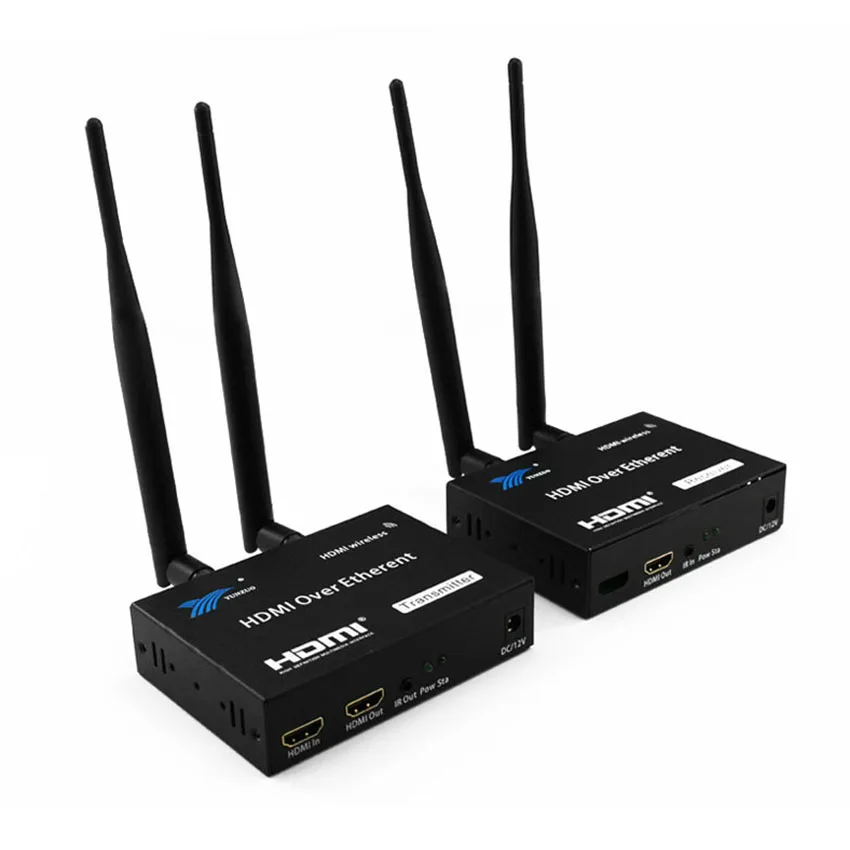 200 м беспроводной Wi-Fi HDMI передатчик приемник 2,4 ГГц/5 ГГц 1080P локальная Петля-выход с ИК-пультом дистанционного HDMI удлинитель