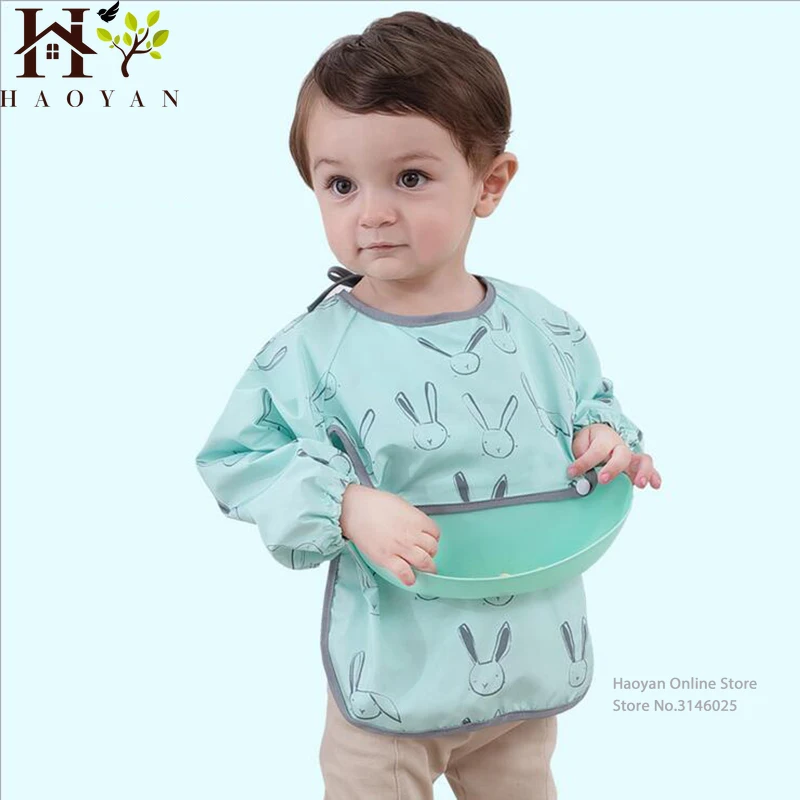 

Детский фартук с длинным рукавом, милый слюнявчик, легко моющийся и легко сушится, подходит для дышащих, водонепроницаемых и маслостойких м...