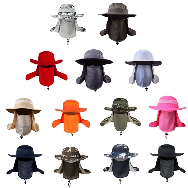 

Fishing Flap Caps Men Women Windproof Sunshade Detachable / Removable Ear Neck Cover Fishermen Hat Outdoor Sportswear Accessorie