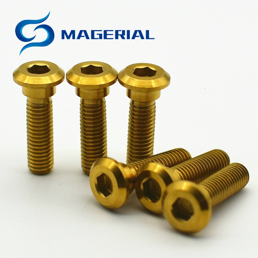 Титан Caplier болты M8 20/25/30/33 мм мотоцикл изменить Gr.5 Ti Болт шаг "сделай сам" Золотой шестигранник ферменной конструкции винты с шестигранной головкой 4 предмета в комплекте