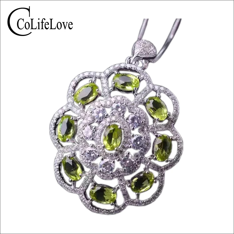 CoLife Jewelry Natural Peridot Pendant for Daily Wear 9 Pieces Silver 925 | Украшения и аксессуары