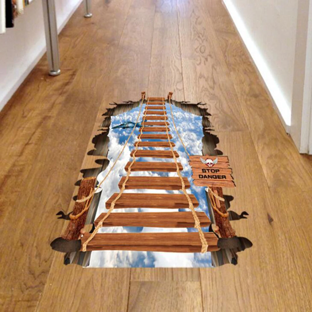 Креативная 3D подвесная наклейка на пол с мостом стену для гостиной спальни