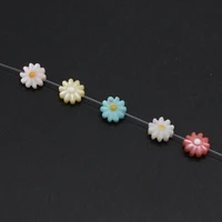 natural mother of pearl shells beads sunflower loose bead charm for jewelry making diy crafts bracelet necklace accessories 5pcs