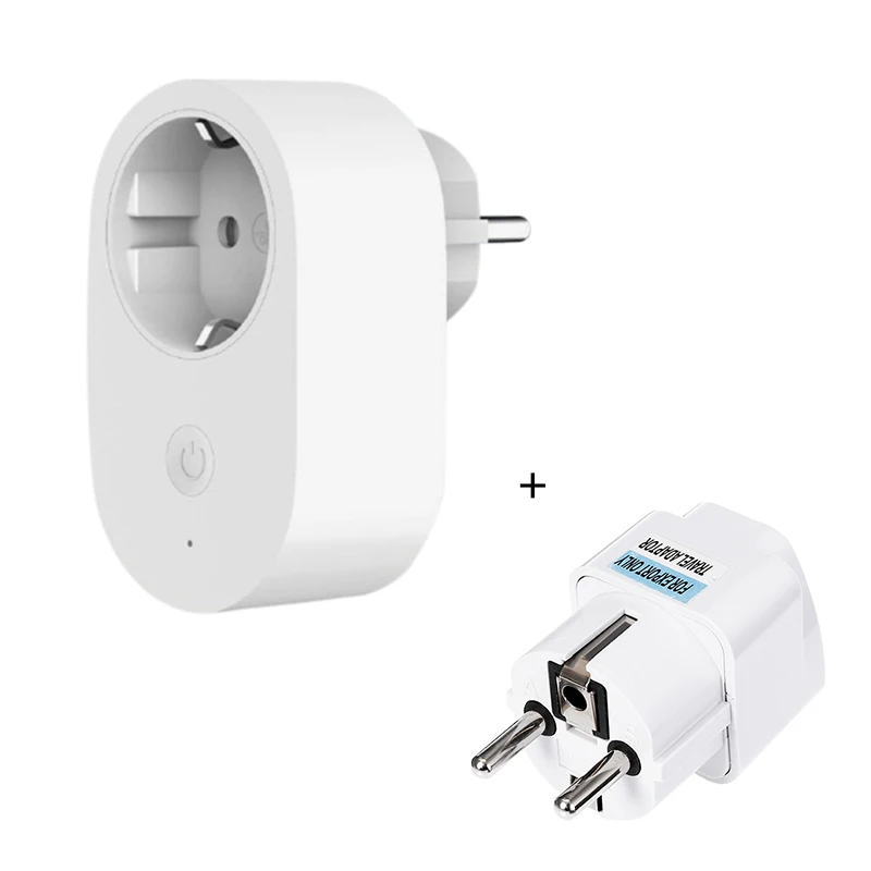 with Converter 1 Xiaomi Smart Plug WiFi работает с Google assistant Alexa - Цвет: with Converter 1