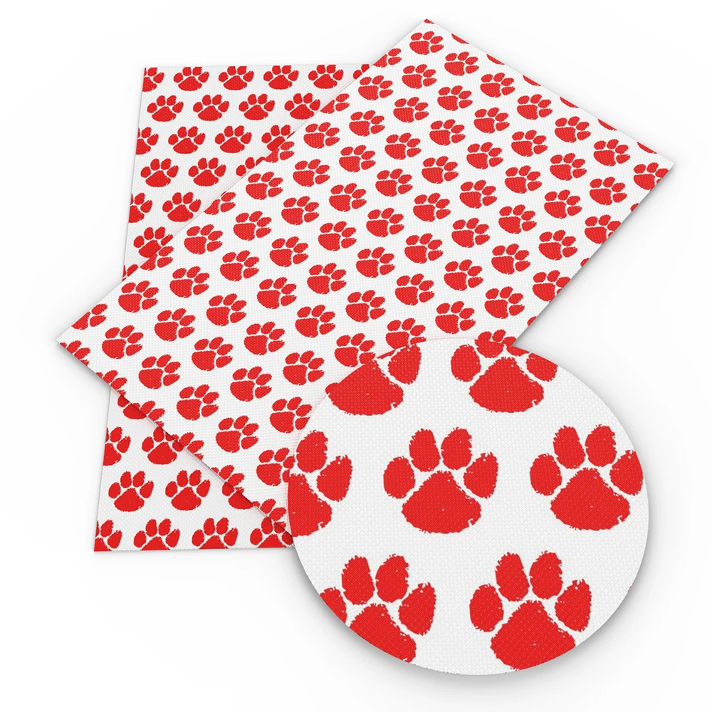 Ткань из искусственной кожи с принтом в виде собаки и ноги для сумок бантом