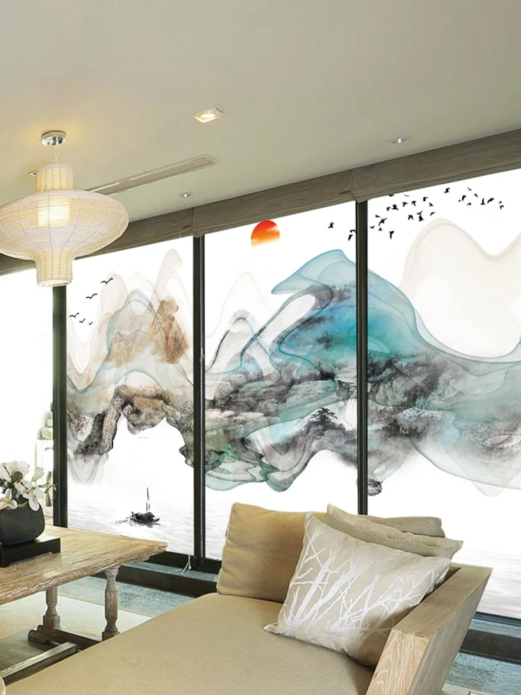 Стеклянная клейкая бумага противоугонная китайская самоклеящаяся пейзажная