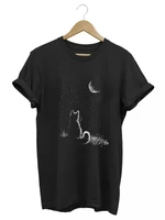 cosmic string 100 cotton lovely cat print unisex t shirt loose cool cat women tshirt short sleeve women t shirt tee shirts
