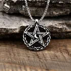 Нержавеющая сталь Луна Звезда Пентаграмма шестигранный кулон ожерелье Женщины Мужчины с шармами Пентакль Давид звезды ювелирные изделия