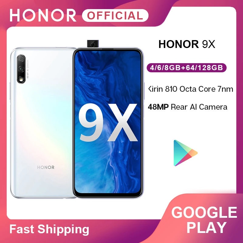 Google Play Honor 9X Kirin 810 7 нм восьмиядерный смартфон 48мп двойная камера 6 59 | Отзывы и видеообзор -4000434660883