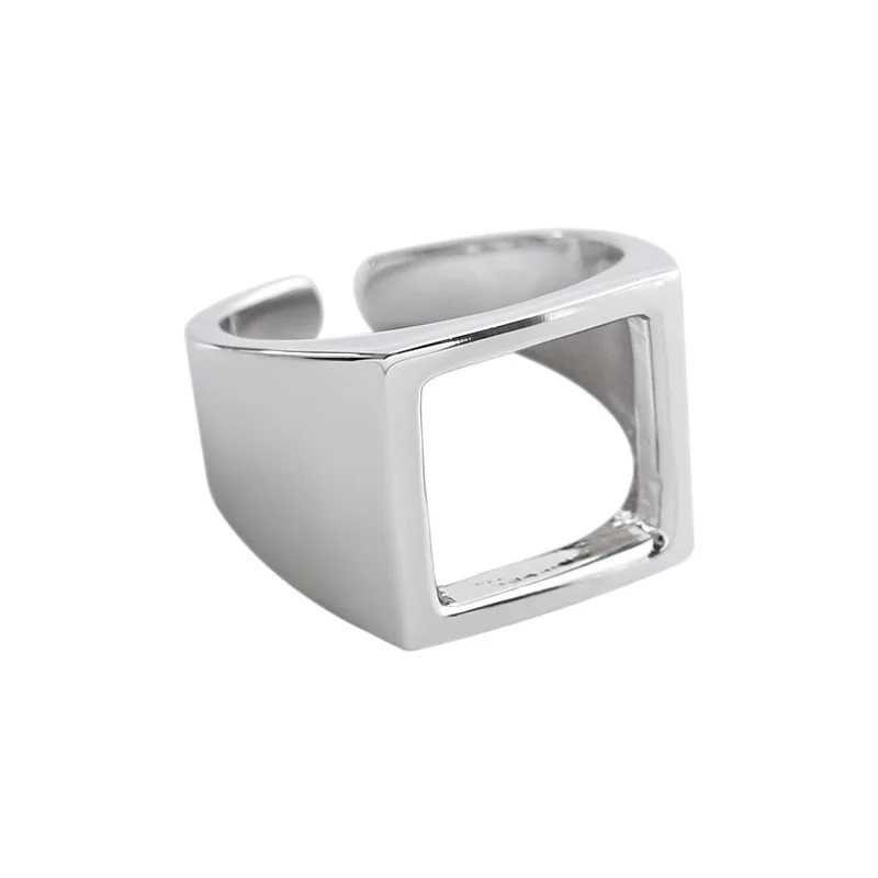 

Kinel Genuine 925 Sterling Silver 18K Plating Real Gold Open Rings INS Cool Minimalist Finger Ring For Women Adjustable Jewelry