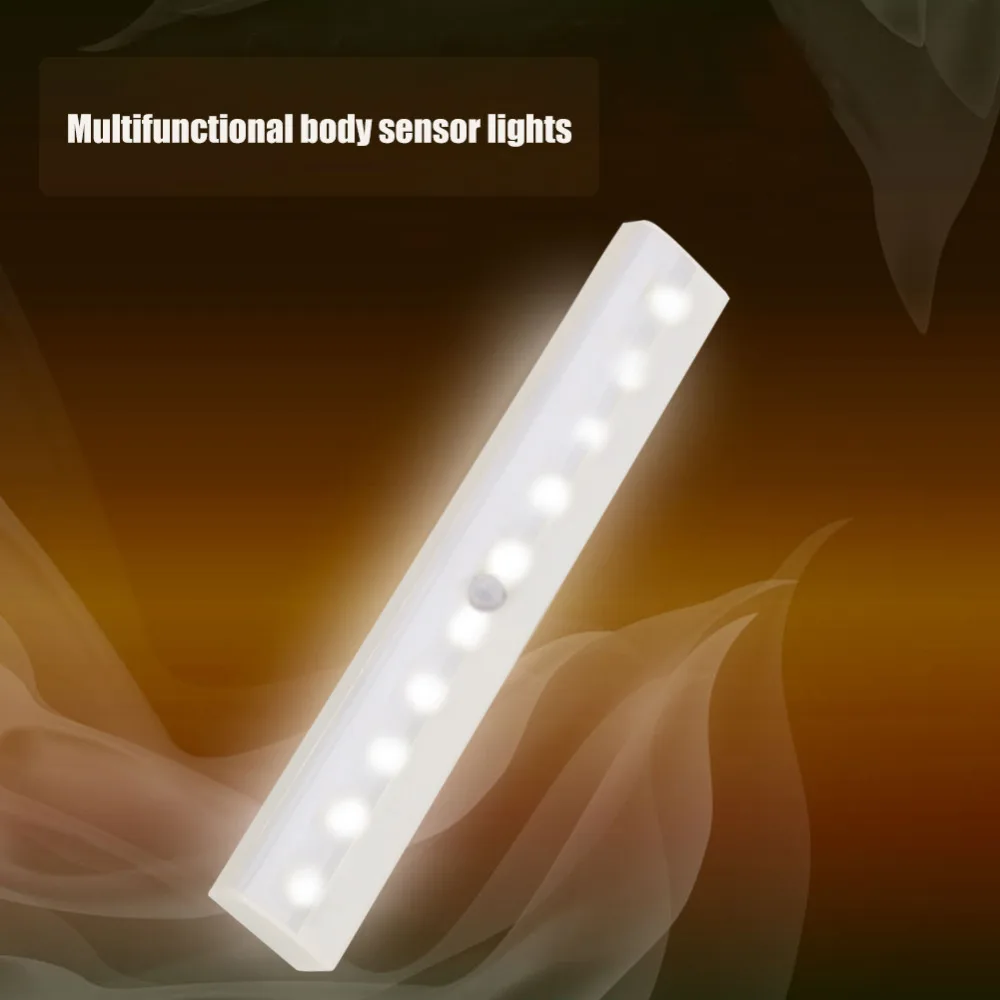 Горячая 10LED ИК инфракрасный датчик движения Детектор лампа для шкафа беспроводной датчик светильник ing шкаф ночной аккумулятор лампа шкаф светильник