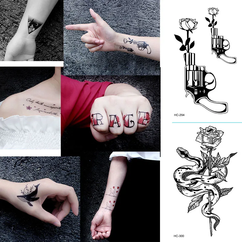 Фото Водостойкая временная татуировка с маленьким крестом на палец для женщин