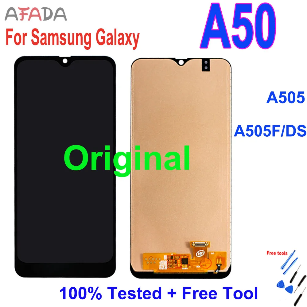 Original 6.4'' LCD For Samsung A50 A50 A505 A505F/DS A505F A505FD LCD Display Touch Screen Digitizer Assembly LCD Replacement