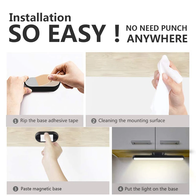 Светодиодный светильник для шкафа Беспроводной подсветка шкафов Usb