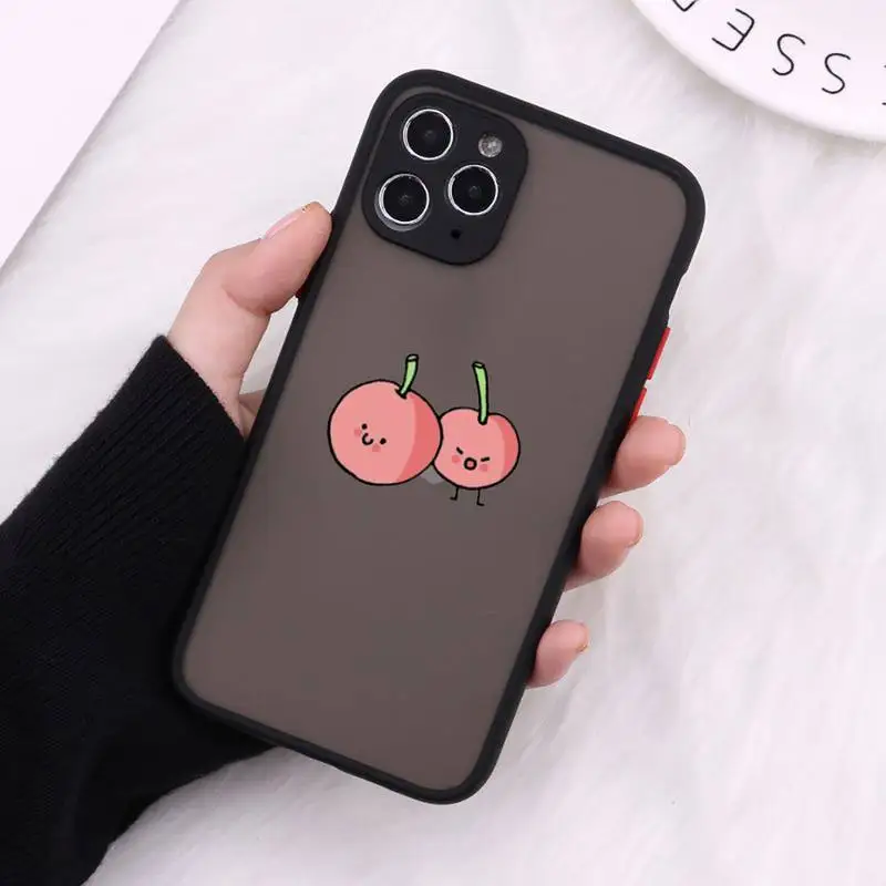 

Avocado Cute cartoon fruit watermelon animal Phone Case For iPhone 12 11 Mini Pro XR XS Max 7 8 Plus X Matte transparent Cover