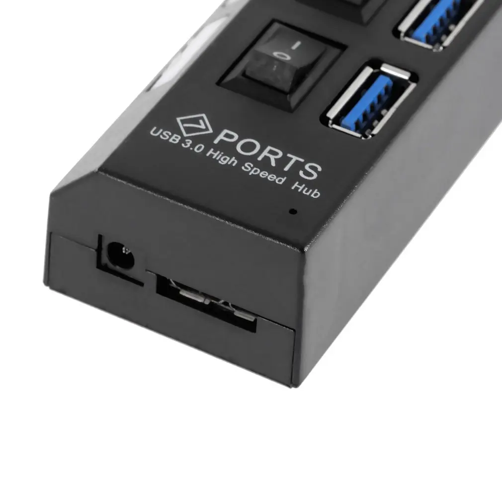 

High Speed Thin 7 Ports USB 3.0 Hub with On/Off Switch US AC Power Adapter for PC Laptop Notebook Computer