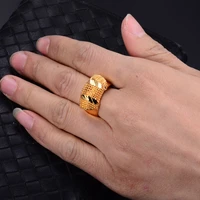 wando ethnic ethiopia 24k gold color wedding rings for women men unique design dubai women bridal rings christmas jewelry