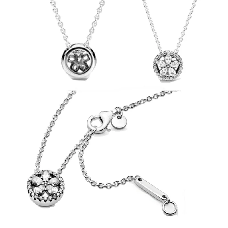 

925 Sterling Silver 2020 New Winter Sparkling Snowflake Necklace For Women Brand Original Necklace Jewelry Gift