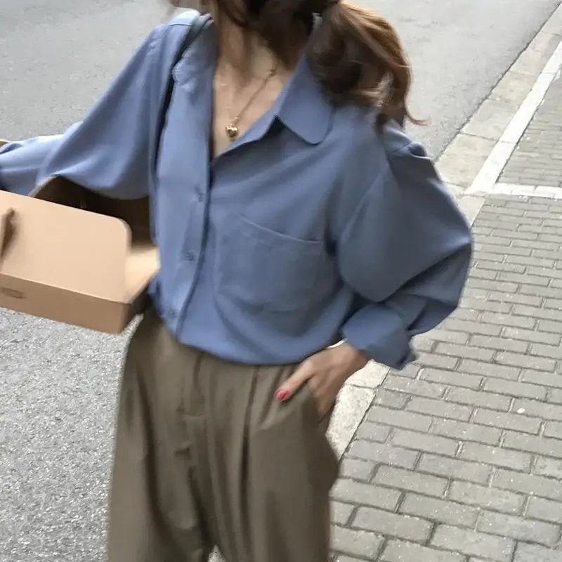 

Блузка женская в французском стиле, элегантная белая модная офисная рубашка, весна-осень 2021