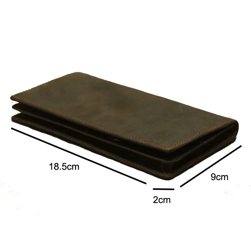 Card Holder Wallet Men Leather Long Wallets Real Cowhide Clutch Walet For Men Crazy Horse Leather Male Money Purse Business Card