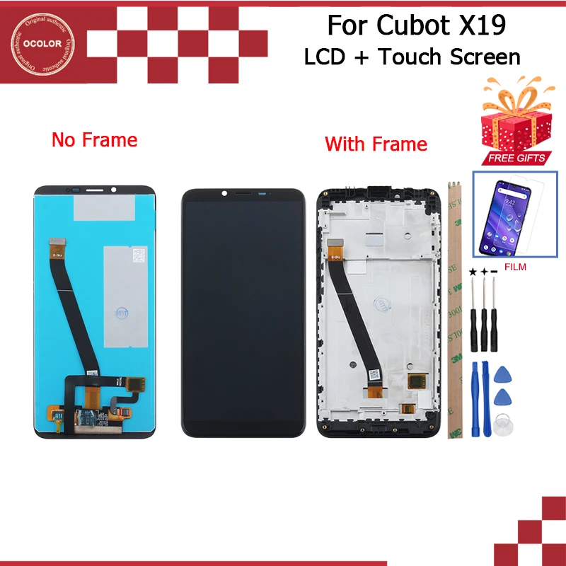 Ocolor для Cubot X19 ЖК дисплей + сенсорный экран дигитайзер с рамкой 5 93 ''для сменный