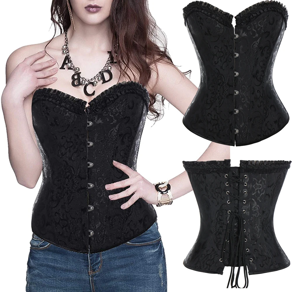 

Plus Size Bustier Corsets Gothic Lace Up Binders and Shapers Overbust Body Shapewear Women Sexy Slimming Waist Trainer Boned 6XL