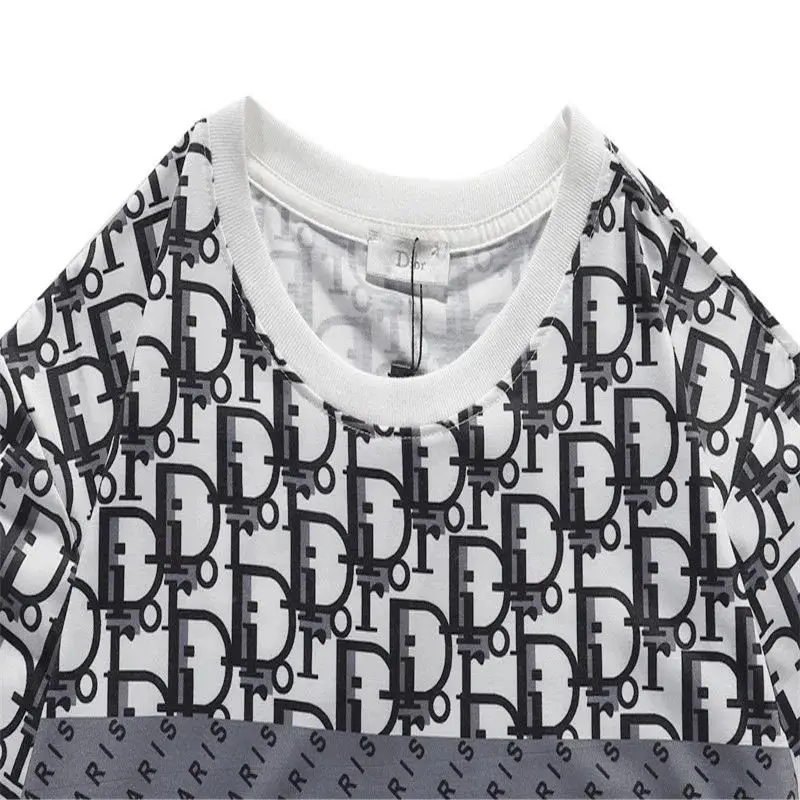 

2021 Letter Logo Printing Short-sleeved Men and Women with the Same Couple Round Neck Loose Wild T-shirt