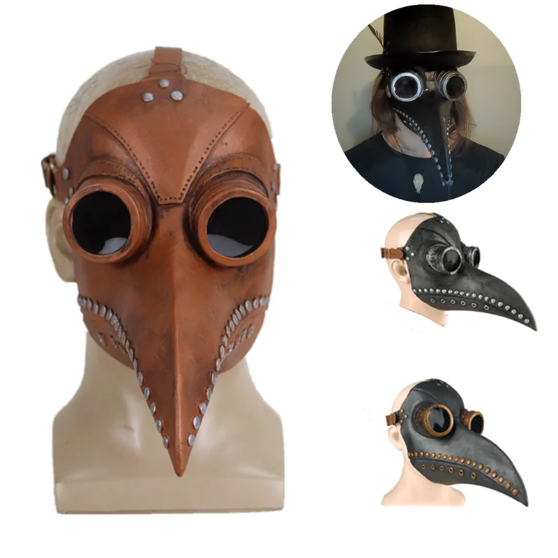Маска Чумного доктора в средневековом стимпанк-стиле реквизит виде птицы из