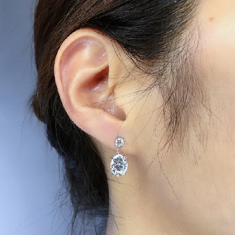 

Fashion Big Oval CZ Stone Drop Earrings Elegant Brilliant Stud Earrings For Women Ladies Wedding Party Trendy Jewelry G5C323